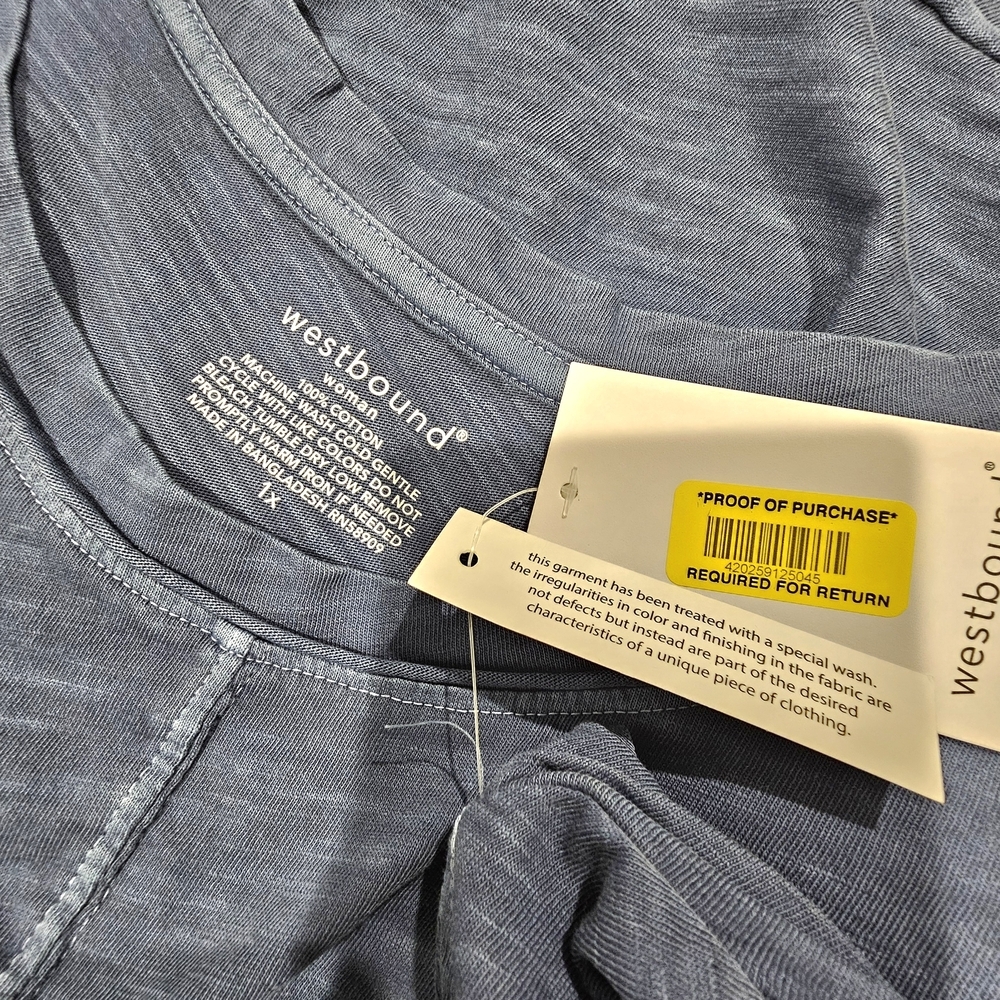 NWT Casual Blue Women's 100% Cotton Top 2X - Picture 2 of 4
